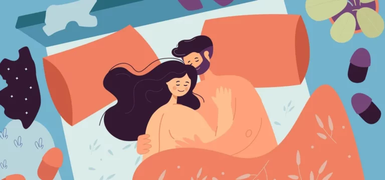 Илустрација на пар во интимна атмосфера — концепт за истражување на сексуално однесување.