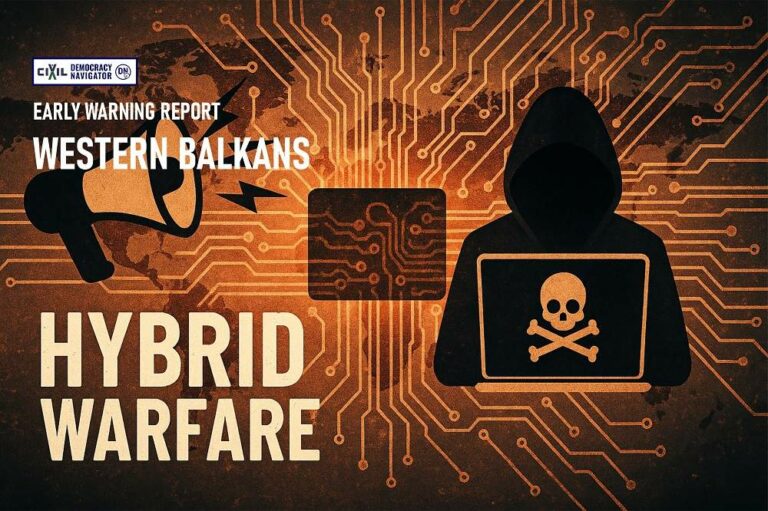 Мапа на Западен Балкан со означени точки на хибридни операции.