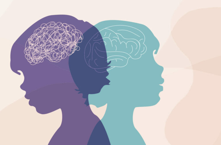 Илустрација на дигестивен систем и мозочна врска кај дете