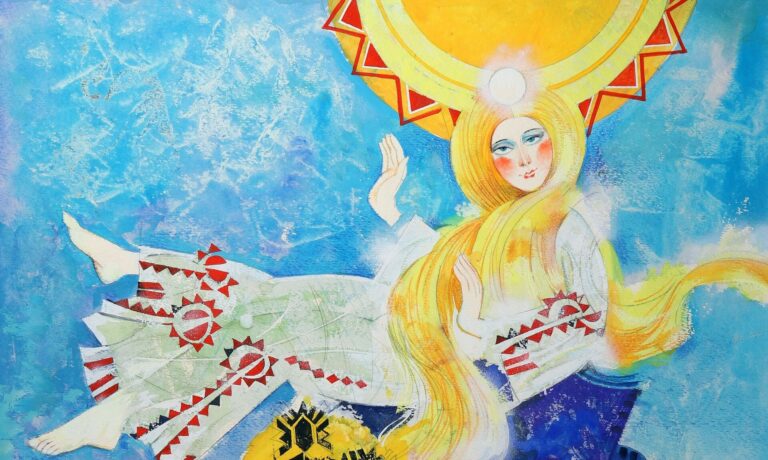 Илустрација од бајковни мотиви на Димитар Кондовски во музејски постамент