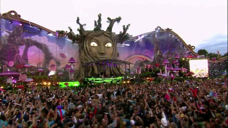 ублика на Tomorrowland со музика во позадина