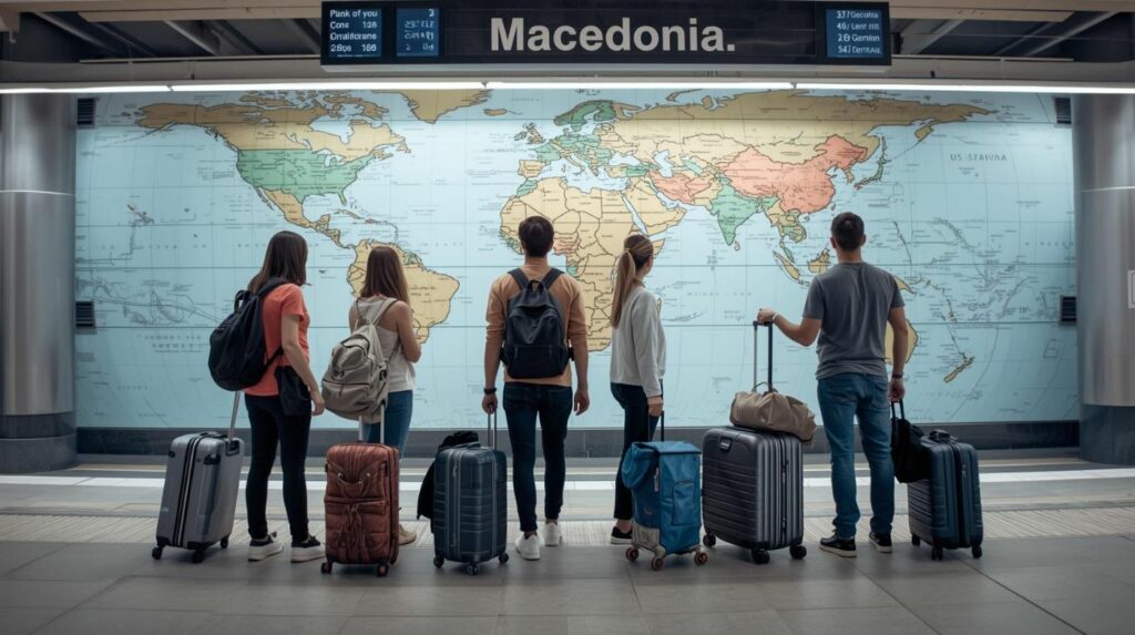 Илустрација на млади кои заминуваат