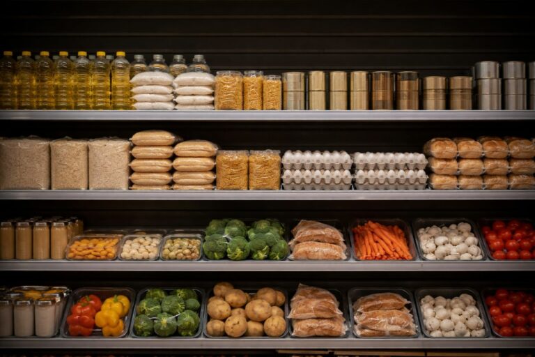 Илустрација на продукти во рподавница