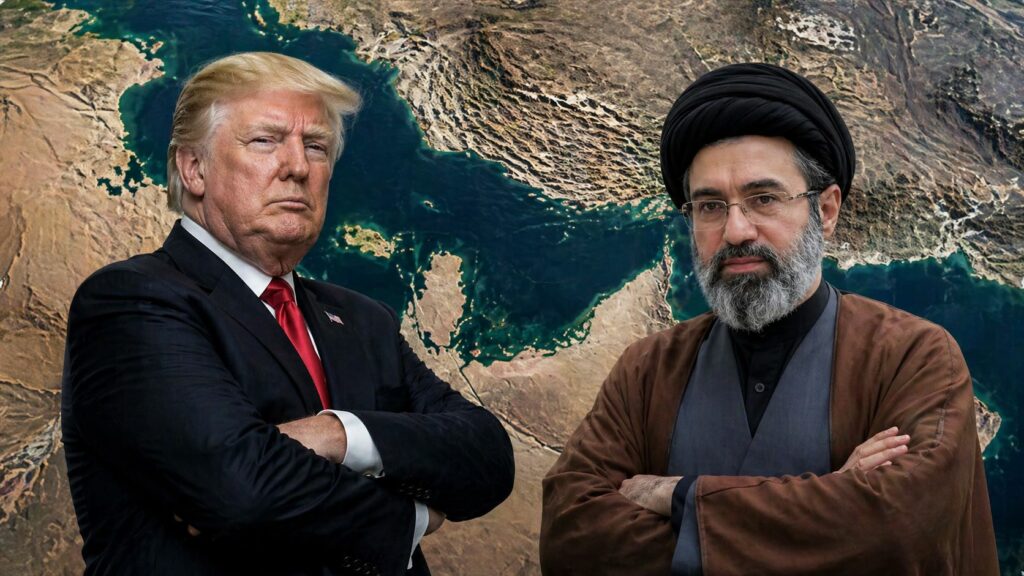 илустрација на лидерите на САД и Иран