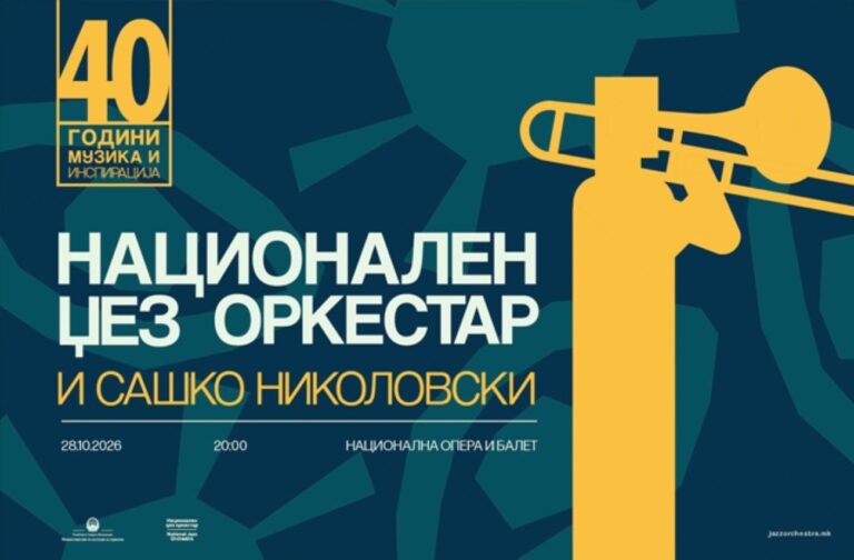 Плакат за концерт на џез оркестар во Скопје