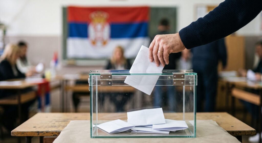 Гласачка кутија на избирачко место во Србија